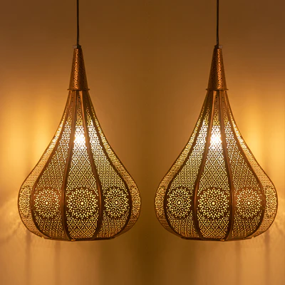 Fluted Industrial Metal Dome Pendant Light