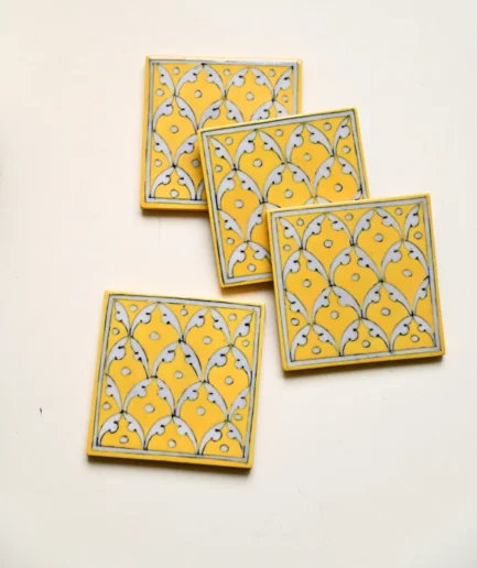 Blue Pottery Coaster Set