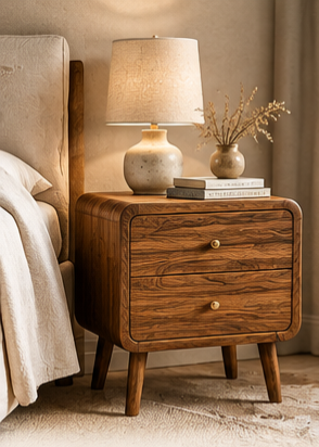 Alder Solid Wood Bedside Table