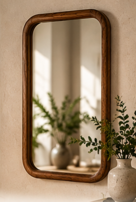 Mira Natural Wood Wall Mirror